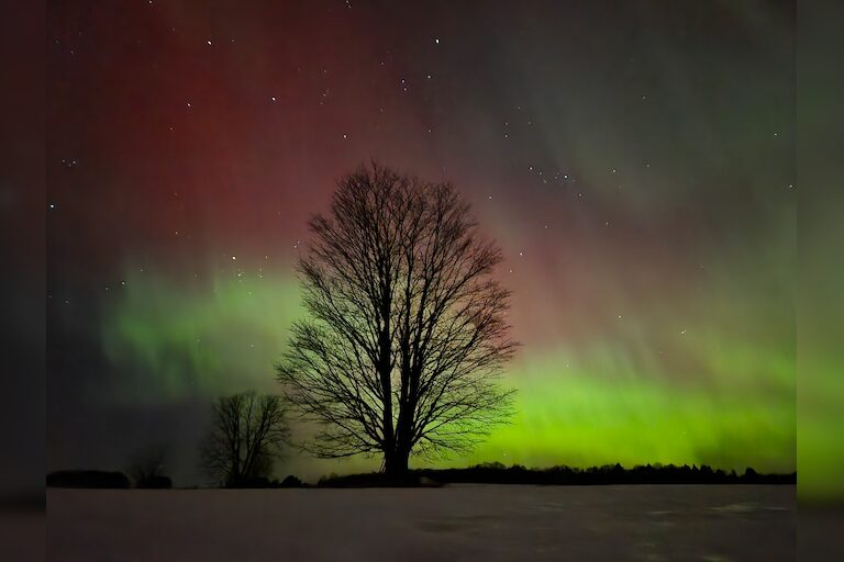 Northern Lights in Trout Lake Michigan 