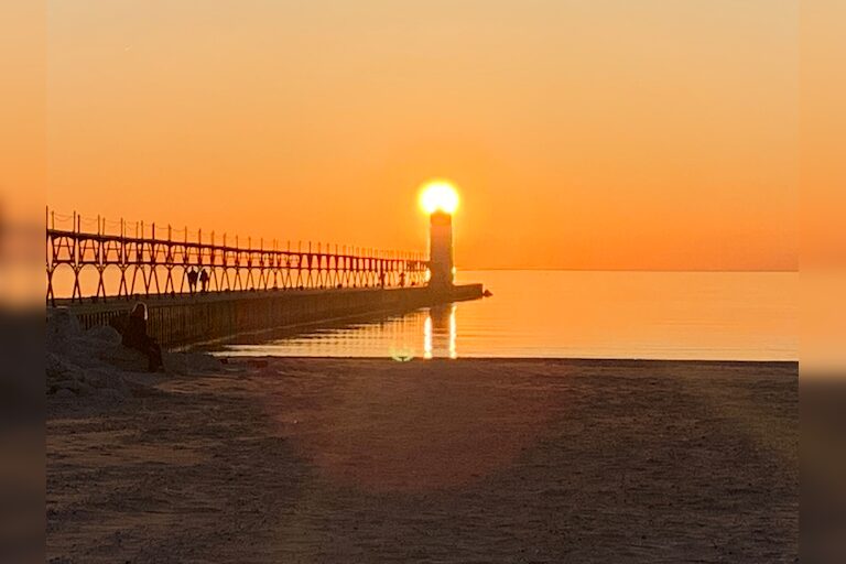 Sunset on May 3rd, 5th Ave beach, Manistee