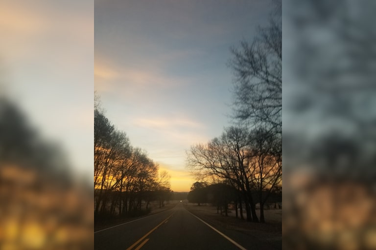 Early morning sunrise drive in West Michigan.