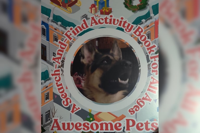 She won photo cover on the Christmas activity book.